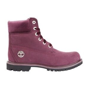 Timberland Burgundy Wine velvet laced boots size 8